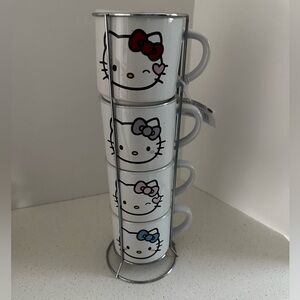 Hello Kitty Ceramic Mugs With Tower 4 -10oz Mugs Microwave & Dishwasher Safe